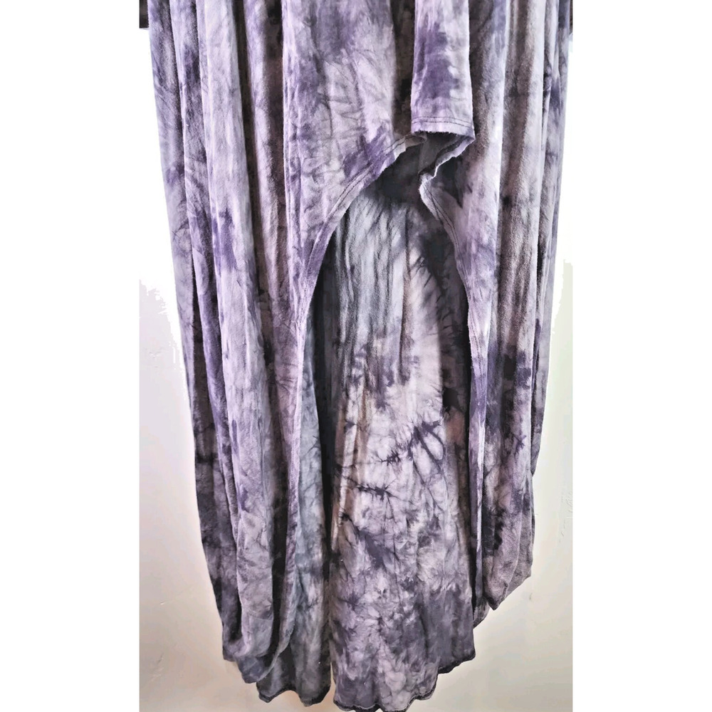 Rae Mode Mineral Wash Gray Jersey Knit High Low Waterfall Mullet Maxi Dress - Picture 3 of 13
